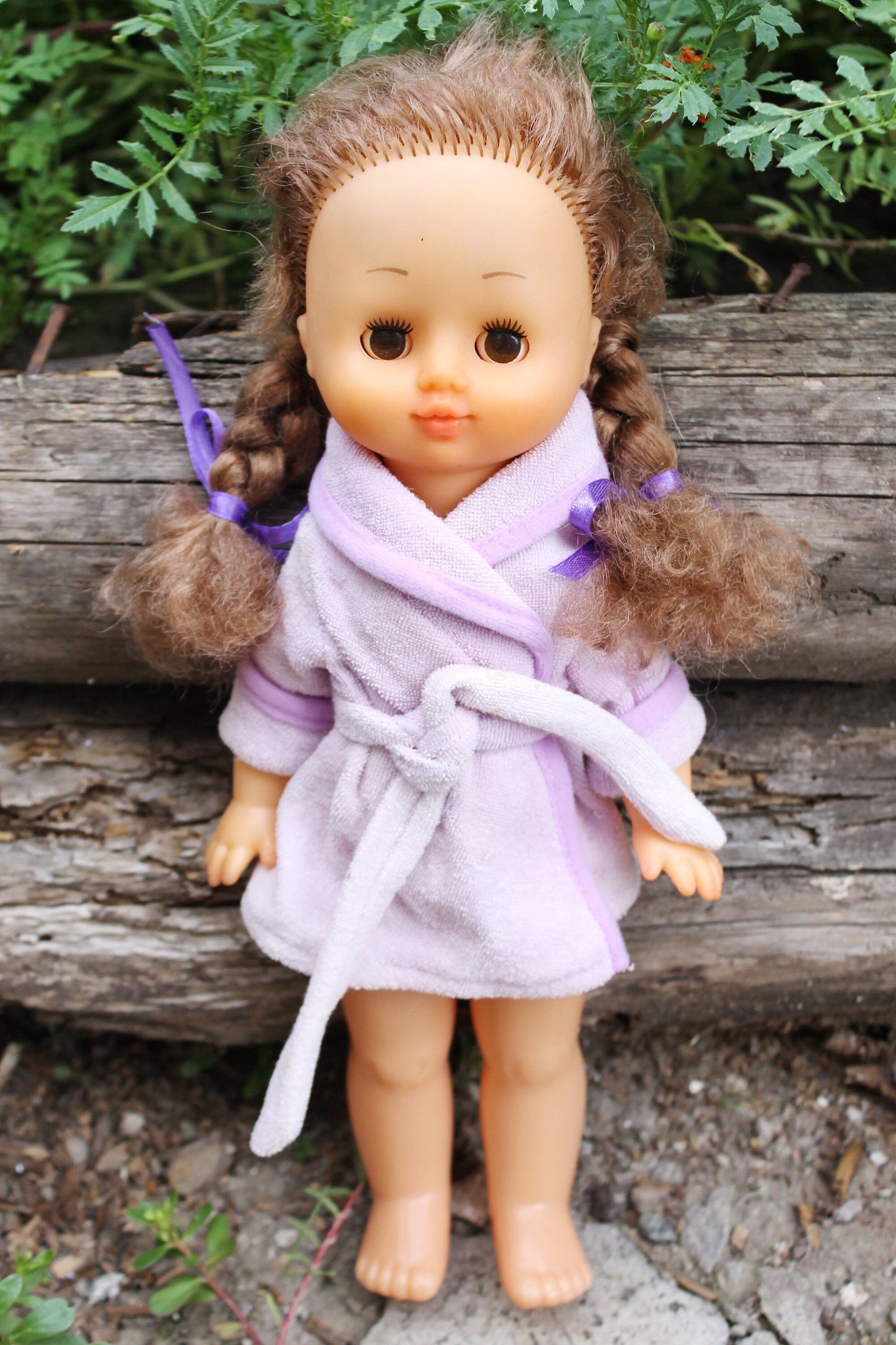 Vintage USSR doll "Martha" in a bathrobe -34 cm - 13.4 inches - USSR doll - Collectible doll - 1970s