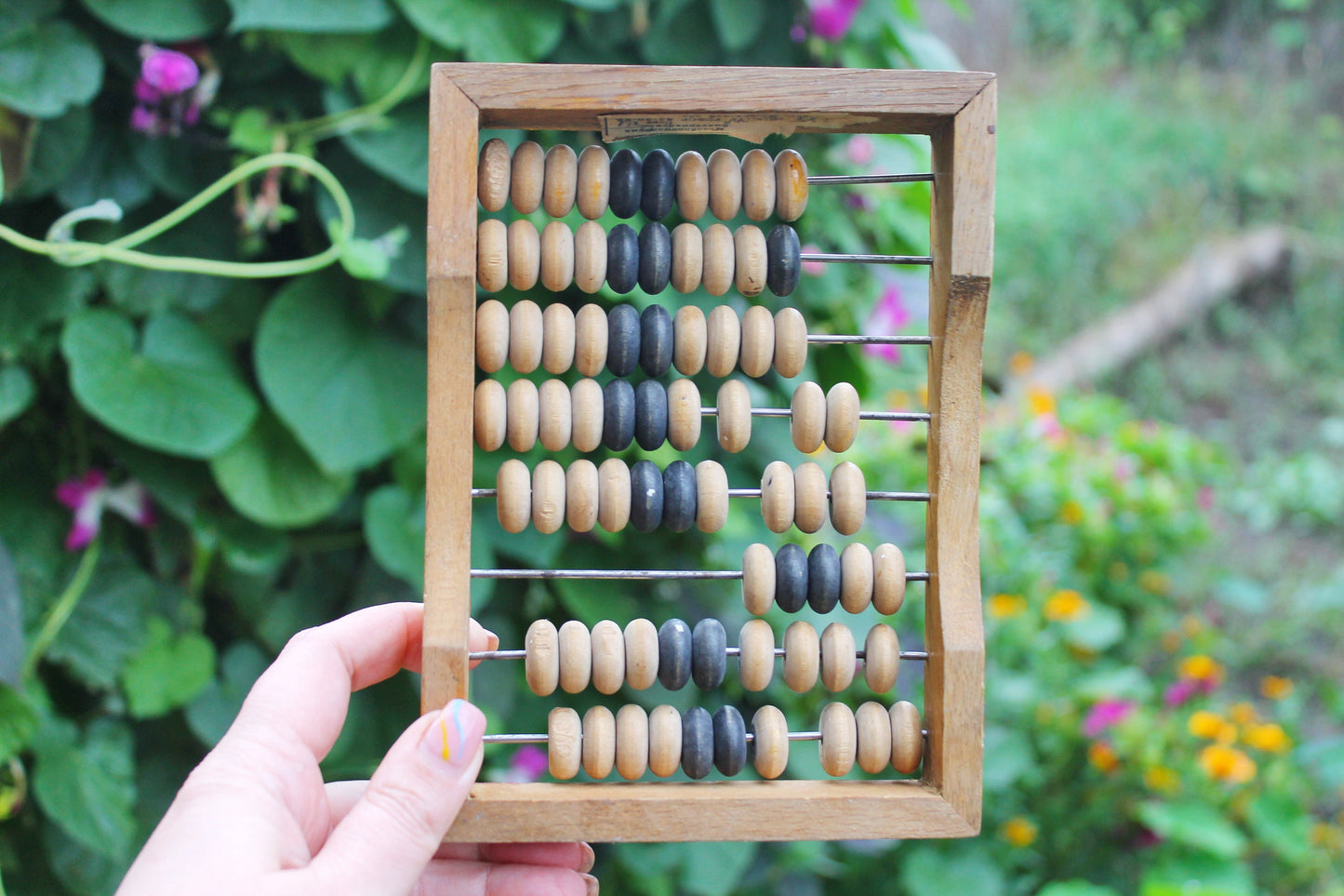 Small vintage abacus 7 inches, Soviet wooden abacus, children's abacus, Soviet calculator, Collectible abacus - 1970s