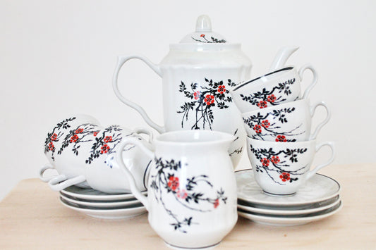 Lovely Rare Soviet vintage tea set, Soviet Porcelain service, Vintage Porcelain set - Baranivka porcelain factory - 1970s
