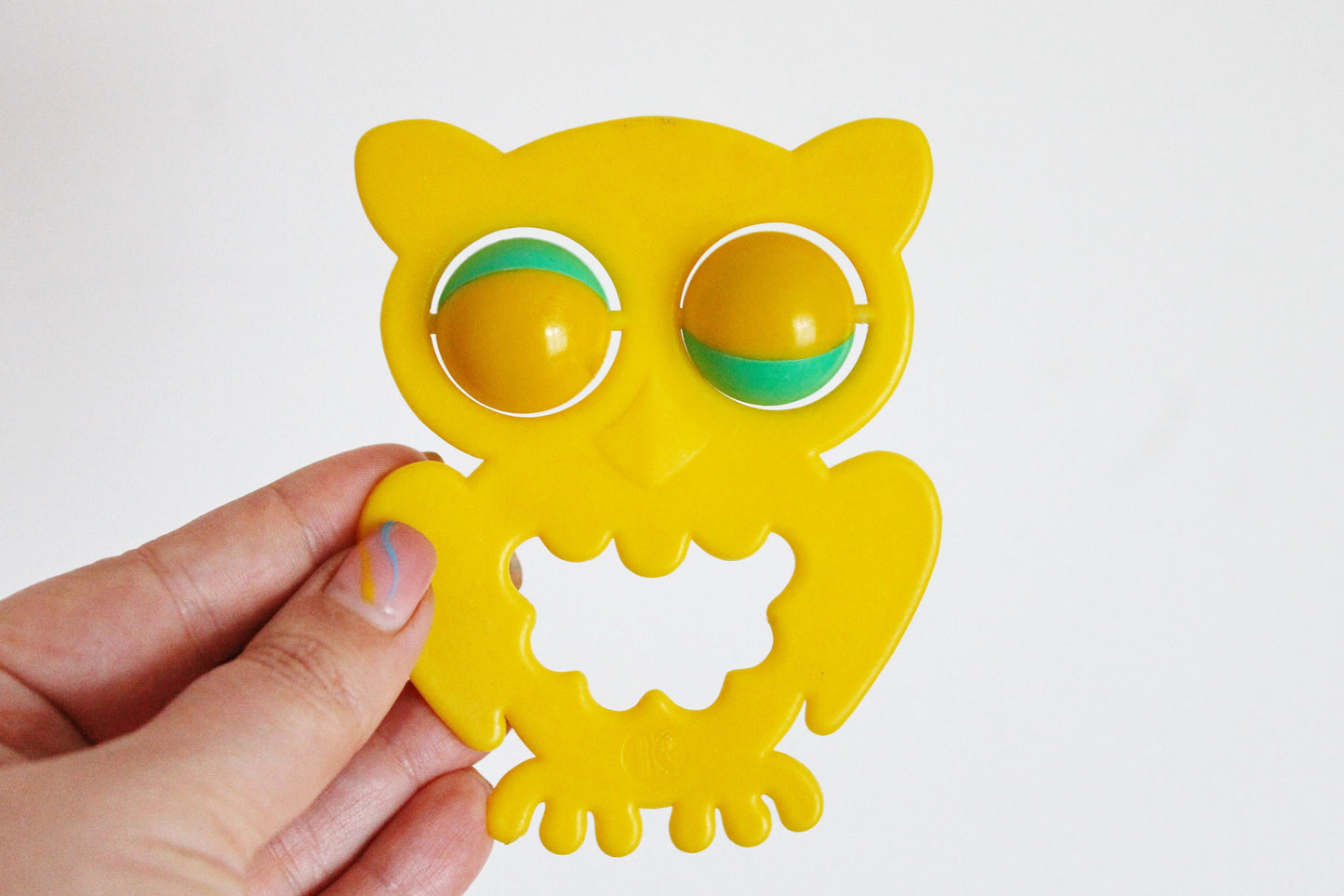 Soviet vintage baby rattle - Owl - 4.1 inches - soviet toy - vintage toy - vintage rattle - Soviet Union toy - USSR rattle - 1970s