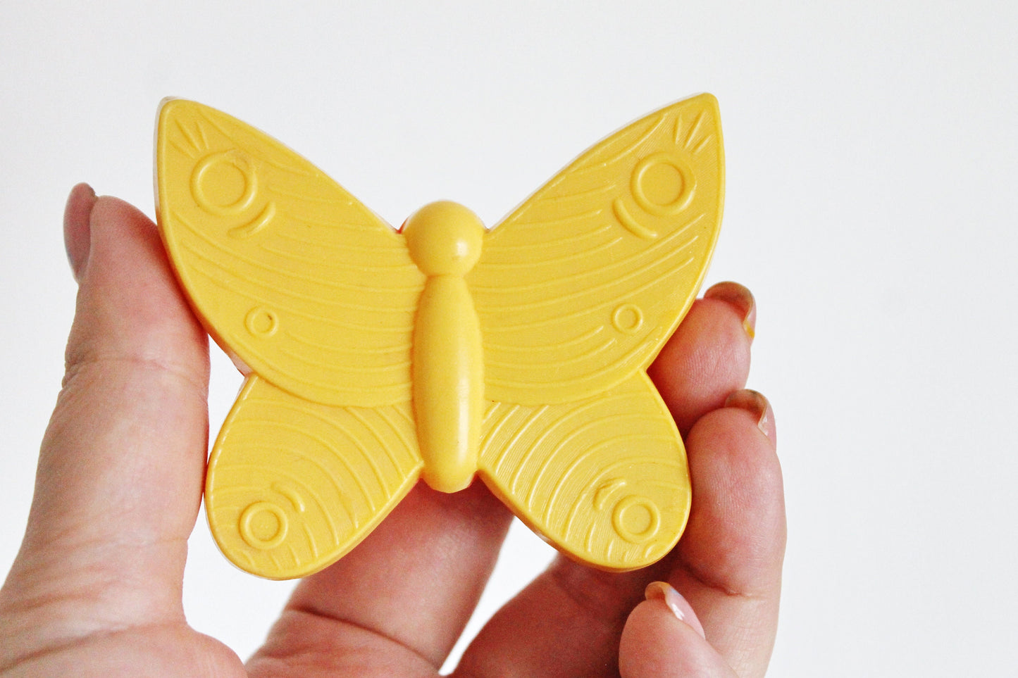 Soviet vintage baby rattle - Butterfly - 3 inches - soviet toy - vintage toy - vintage rattle - Soviet Union toy - USSR rattle - 1970s