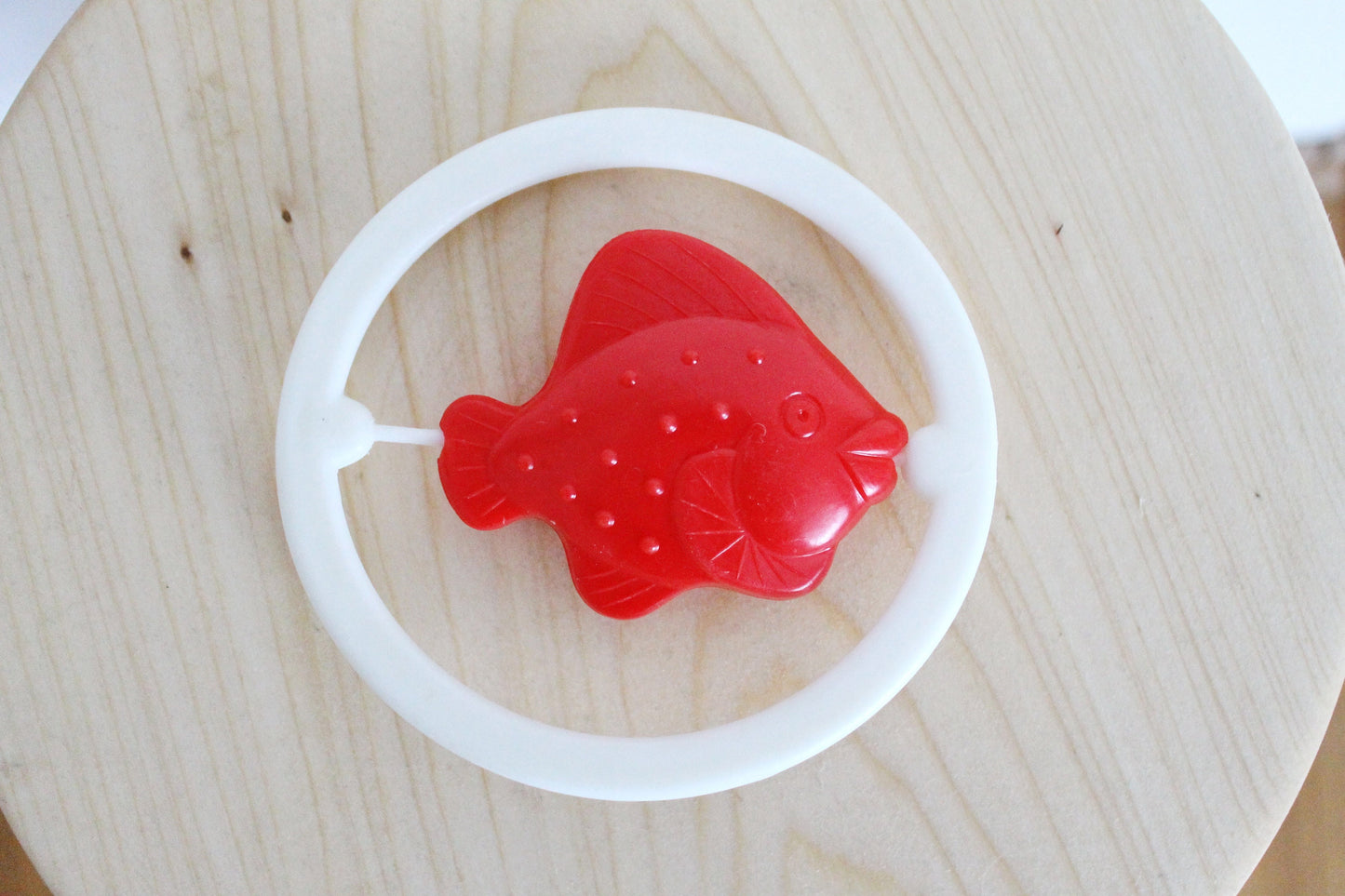 Soviet vintage baby rattle - Fish - 4.5 inches - soviet toy - vintage toy - vintage rattle - Soviet Union toy - USSR rattle - 1970s