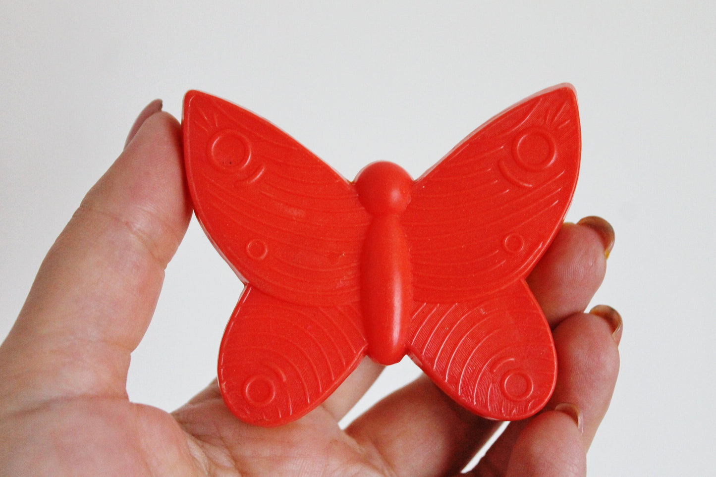 Soviet vintage baby rattle - Butterfly - 3 inches - soviet toy - vintage toy - vintage rattle - Soviet Union toy - USSR rattle - 1970s