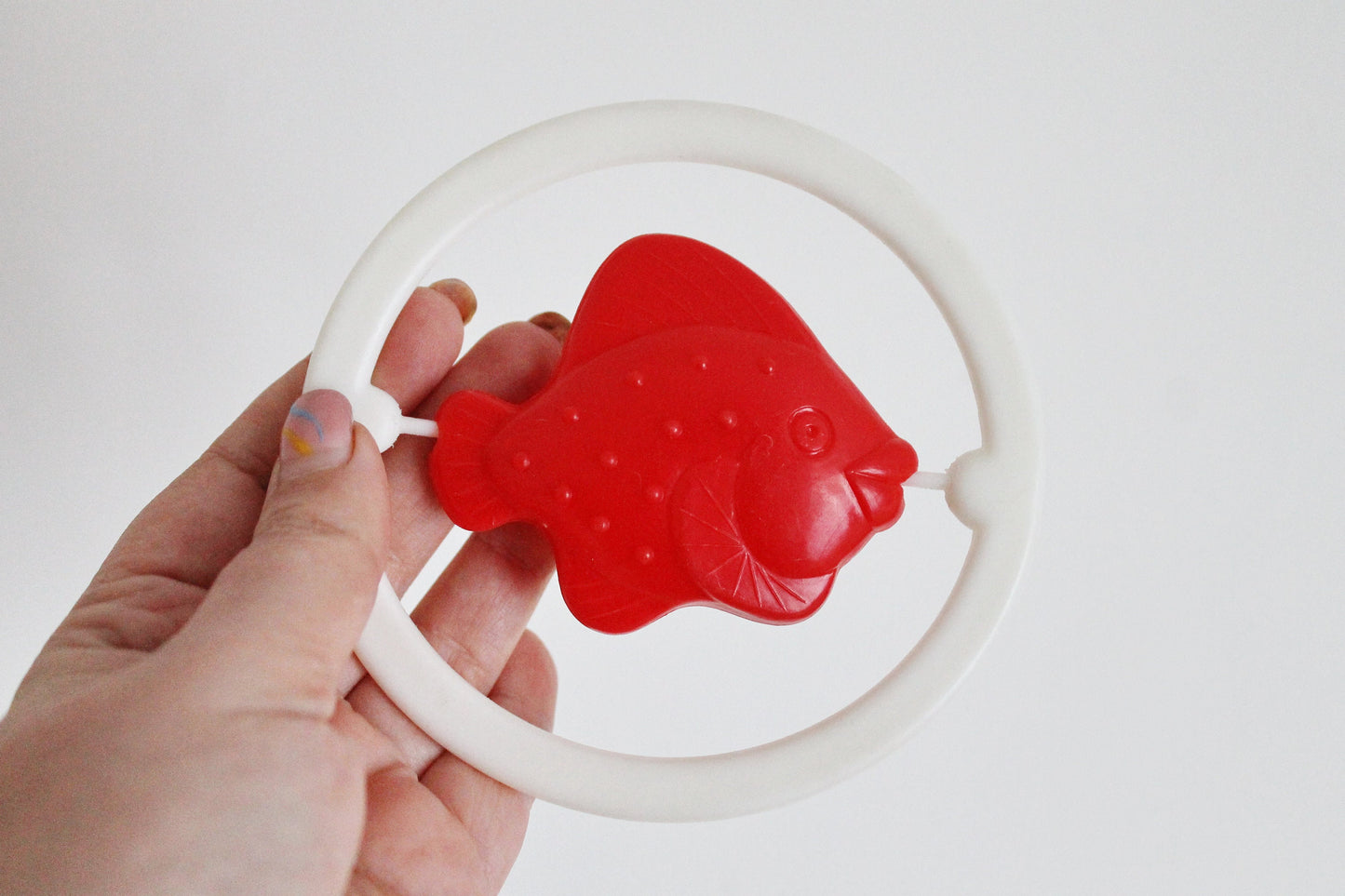 Soviet vintage baby rattle - Fish - 4.5 inches - soviet toy - vintage toy - vintage rattle - Soviet Union toy - USSR rattle - 1970s