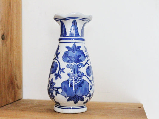 Vintage porcelain blue white vase - came from Germany - vintage vase - 1970-1980s - made in Germany