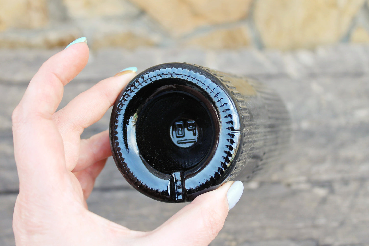 Vintage brown glass vine bottle - 12 inches - Soviet Glass Wine Bottle - USSR made bottle - 1980-1990s