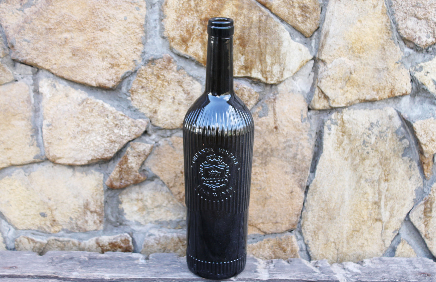 Vintage brown glass vine bottle - 12 inches - Soviet Glass Wine Bottle - USSR made bottle - 1980-1990s