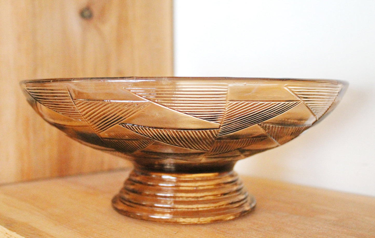 Vintage brown candy/fruit Glass bowl - 9 inches - Vase for candies - Tableware USSR kitchen - 1960s