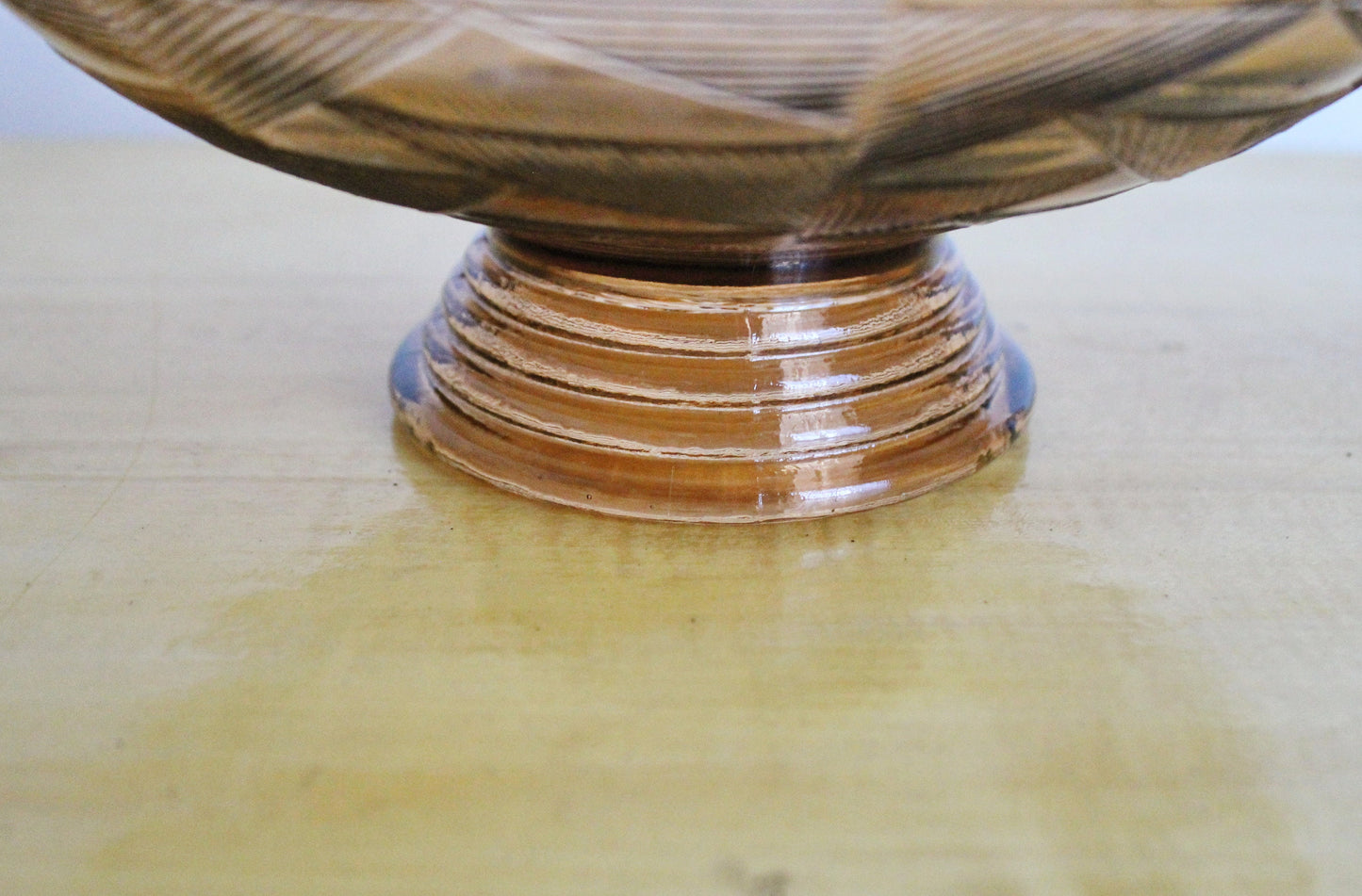 Vintage brown candy/fruit Glass bowl - 9 inches - Vase for candies - Tableware USSR kitchen - 1960s
