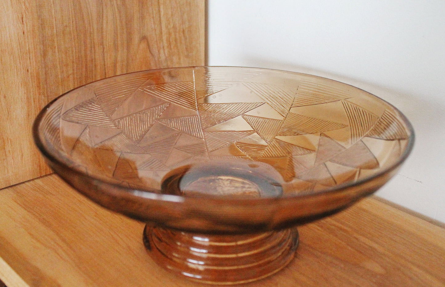 Vintage brown candy/fruit Glass bowl - 9 inches - Vase for candies - Tableware USSR kitchen - 1960s