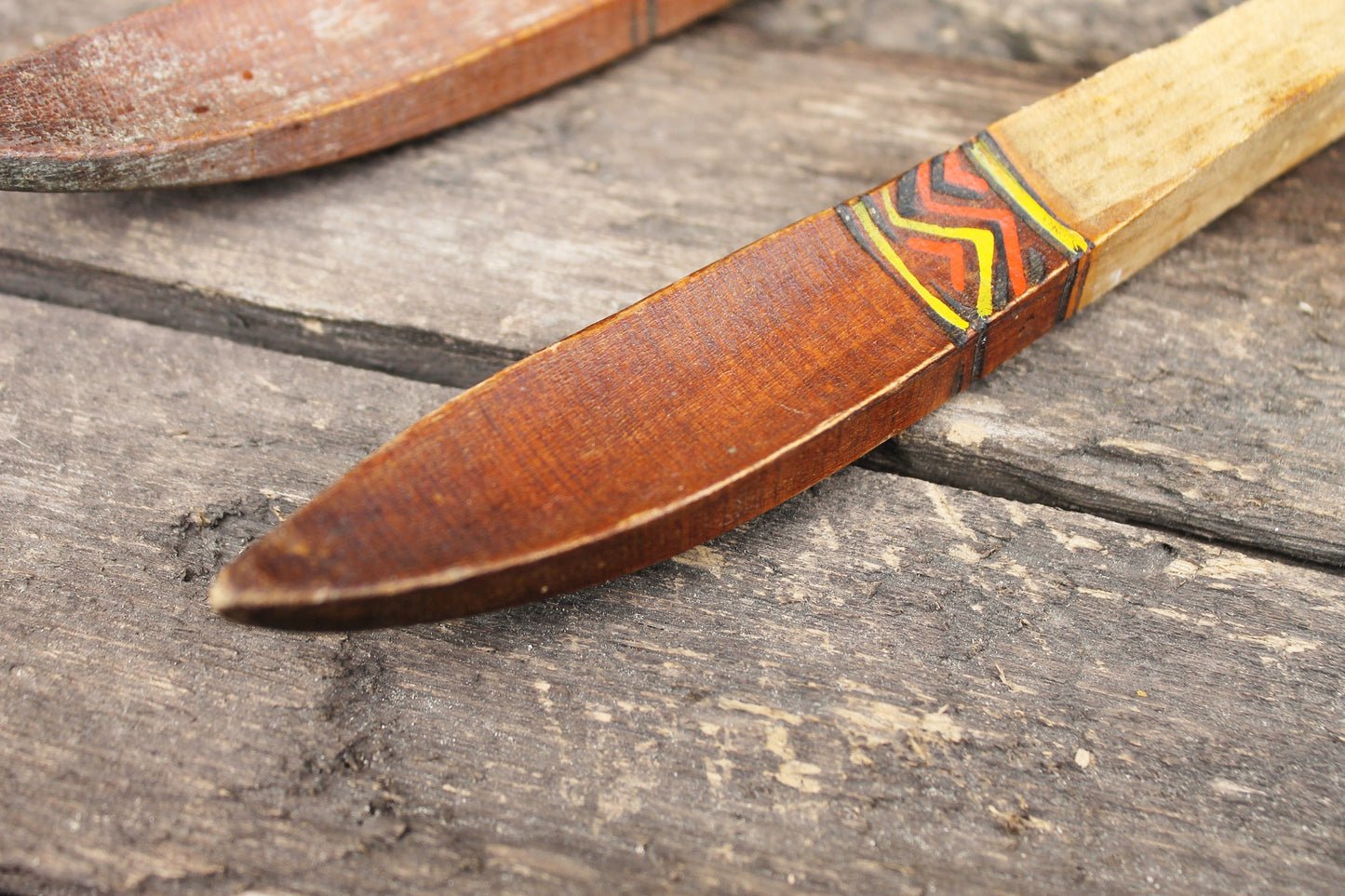 Set of 2 Vintage used Ukrainain wooden spoons. Kitchen decor. USSR vintage spoons - 1960s