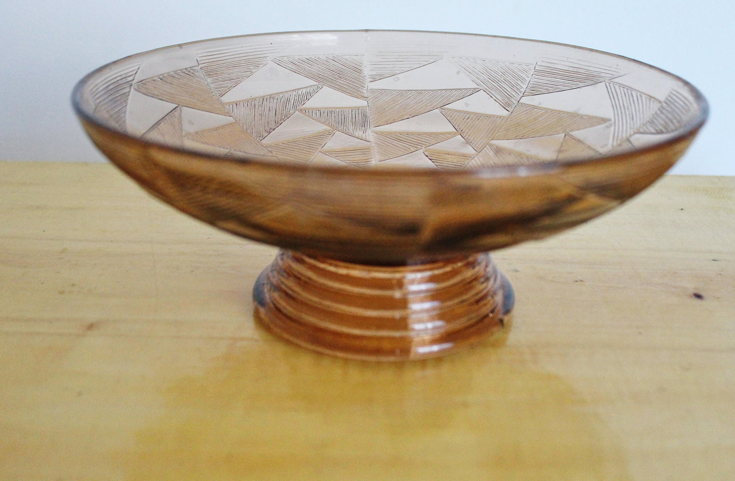Vintage brown candy/fruit Glass bowl - 9 inches - Vase for candies - Tableware USSR kitchen - 1960s