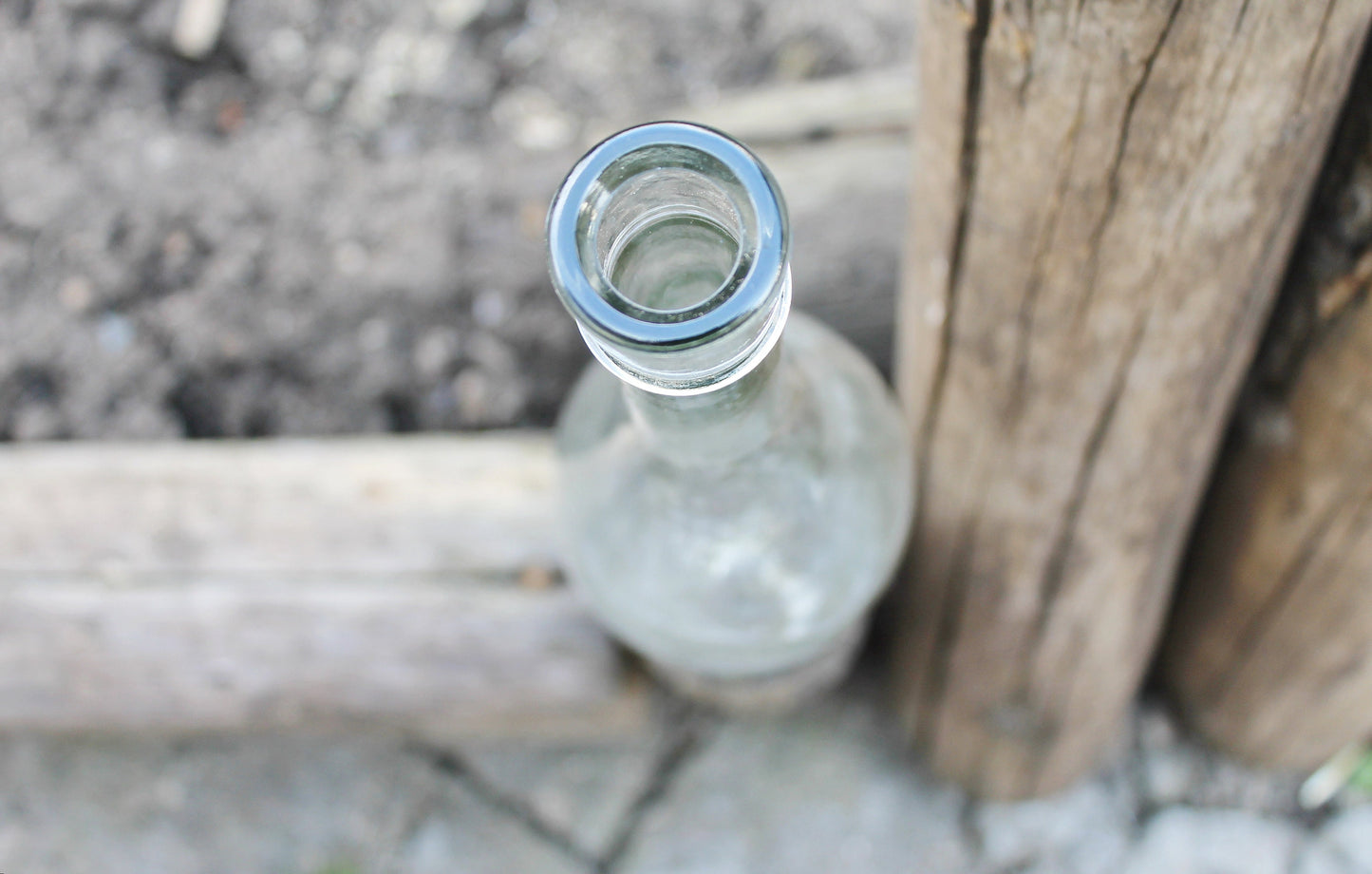 Vintage white glass vine, vodka bottle - 13.2 inches - Soviet Glass Bottle - USSR made bottle - 1970s
