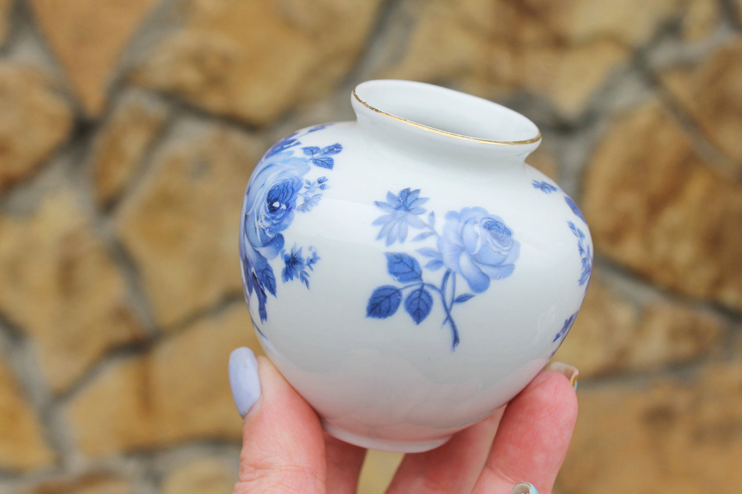 Vintage porcelain small vase 2.8 inches - made in Germany - mini vase - cute vintage mini vase - 1960-1970s
