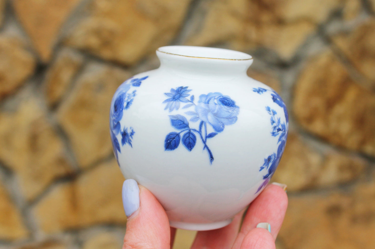 Vintage porcelain small vase 2.8 inches - made in Germany  - mini vase - cute vintage mini vase - 1960-1970s