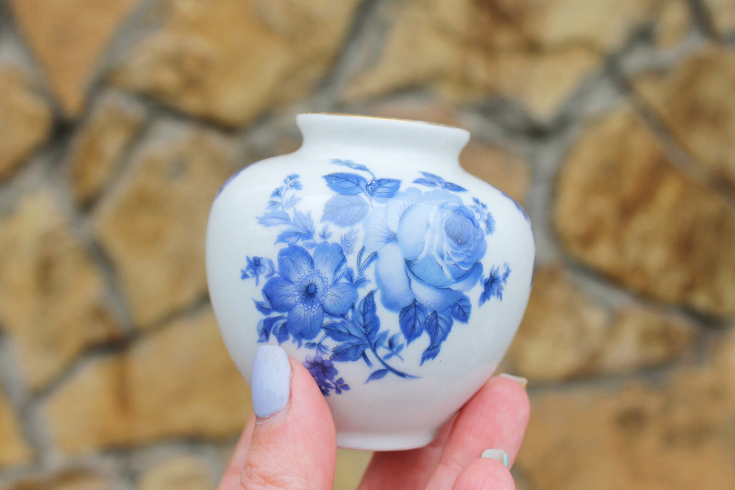 Vintage porcelain small vase 2.8 inches - made in Germany - mini vase - cute vintage mini vase - 1960-1970s