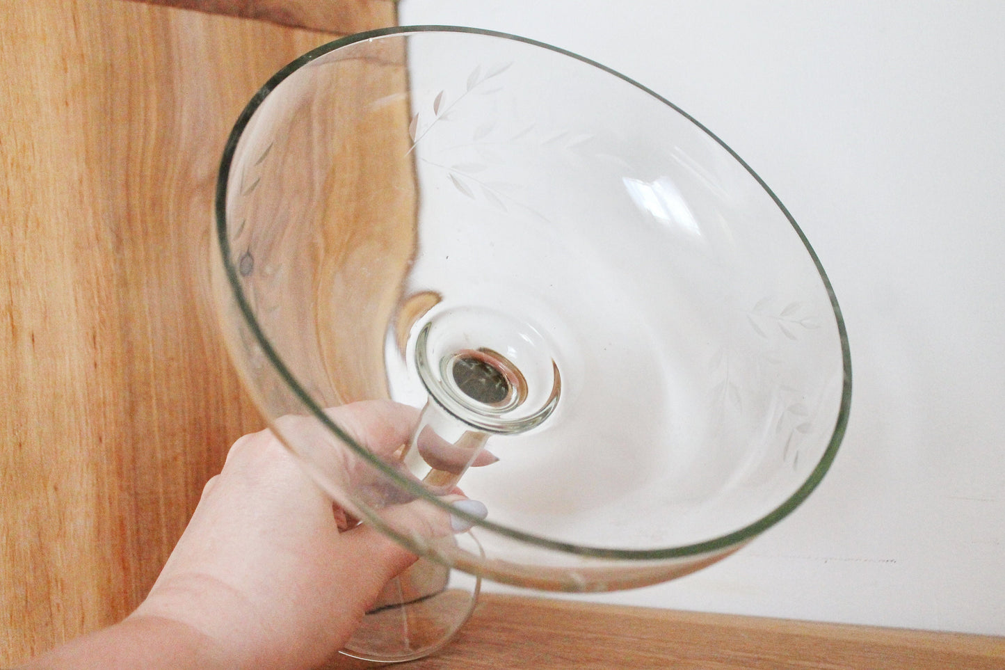 Vintage clear candy/fruit Glass bowl - 7.5 inches - Vase for candies - Tableware USSR kitchen - 1960s