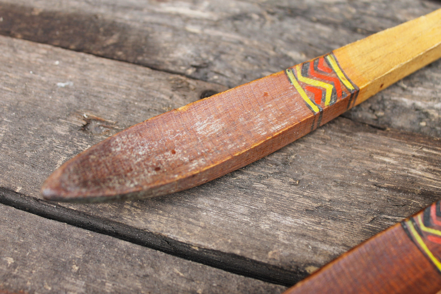Set of 2 Vintage used Ukrainain wooden spoons. Kitchen decor. USSR vintage spoons - 1960s