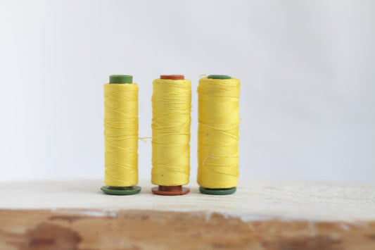 Soviet Vintage Thread Spools - set of 3 - Yellow