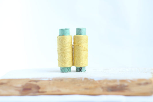 Soviet Vintage Thread Spools - set of 2 - Yellow