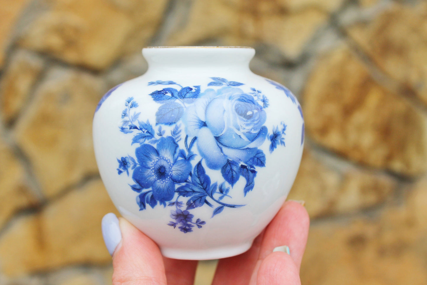 Vintage porcelain small vase 2.8 inches - made in Germany - mini vase - cute vintage mini vase - 1960-1970s
