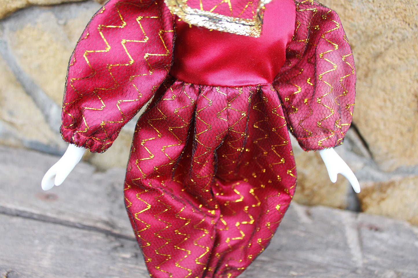 Vintage porcelain Venetian small doll - Harlequin - 9.8 inches- collectible doll - porcelain doll - decor doll - 1980s