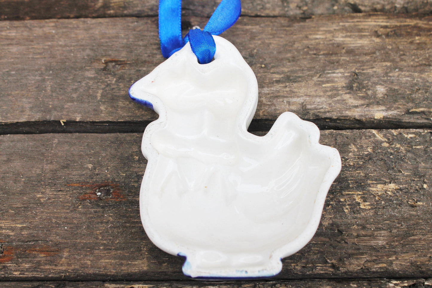 Vintage ceramic couple of ducks ornament - made in Germany - 1980-1990s - kitchen decor figurine