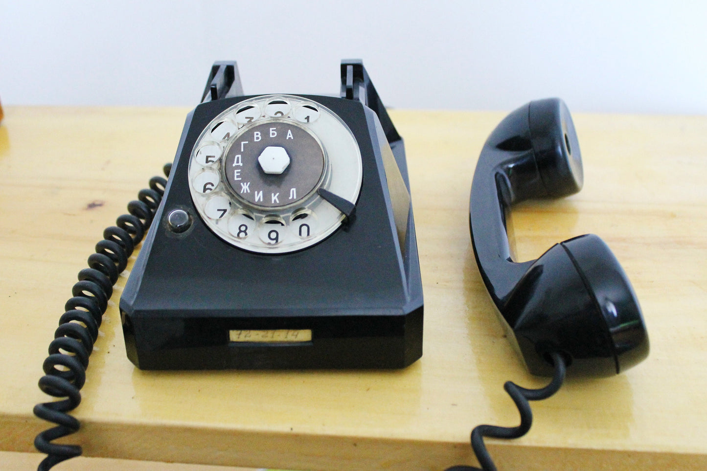 Vintage rotary black telephone made in Poland - circle dial rotary phone - vintage phone - Old Dial Desk Phone