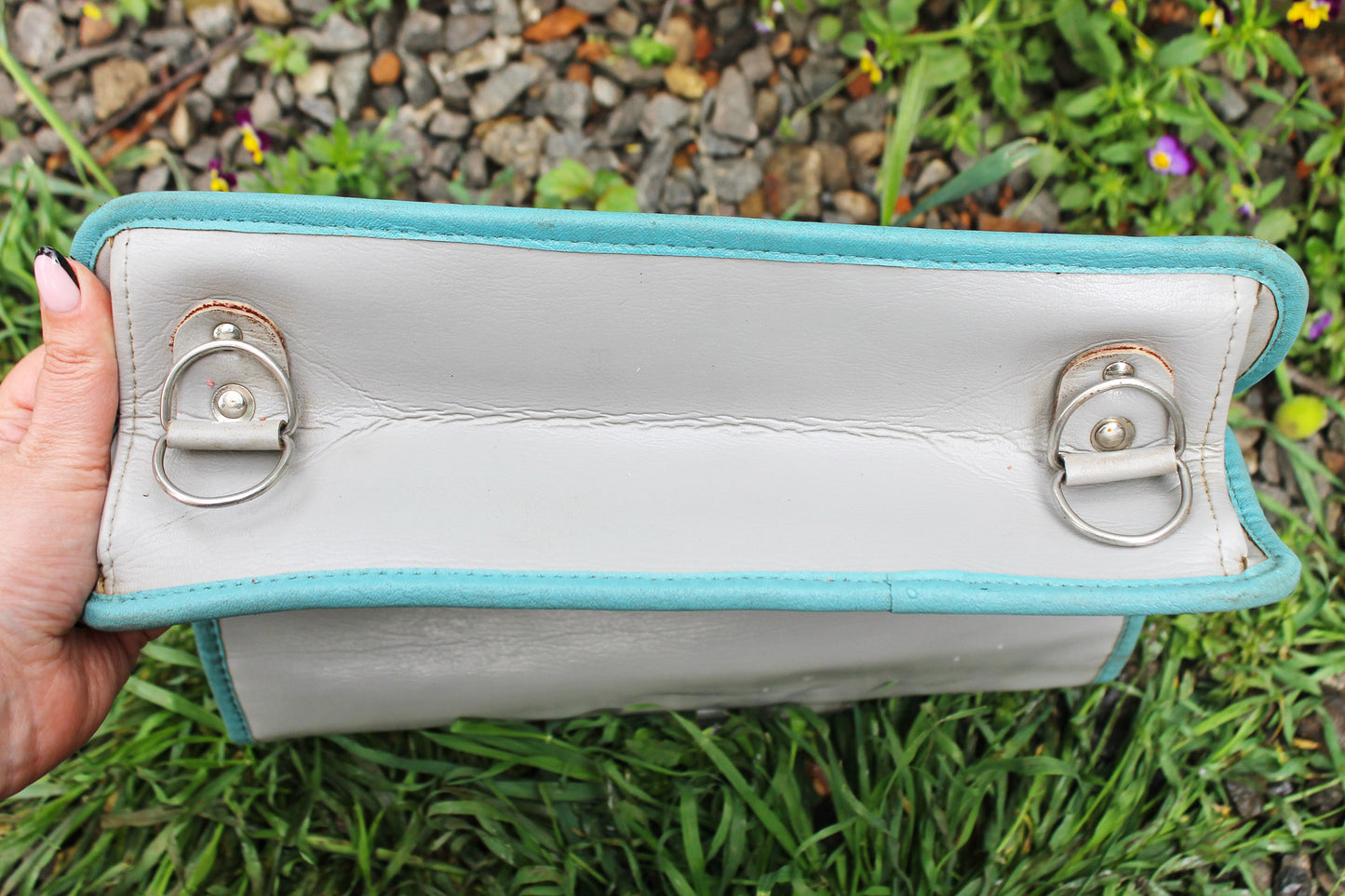 Vintage school bag with cartoon duck - Soviet rare bag - USSR Grey School Bag - Book Bag - Soviet School. Made in USSR in 1970s