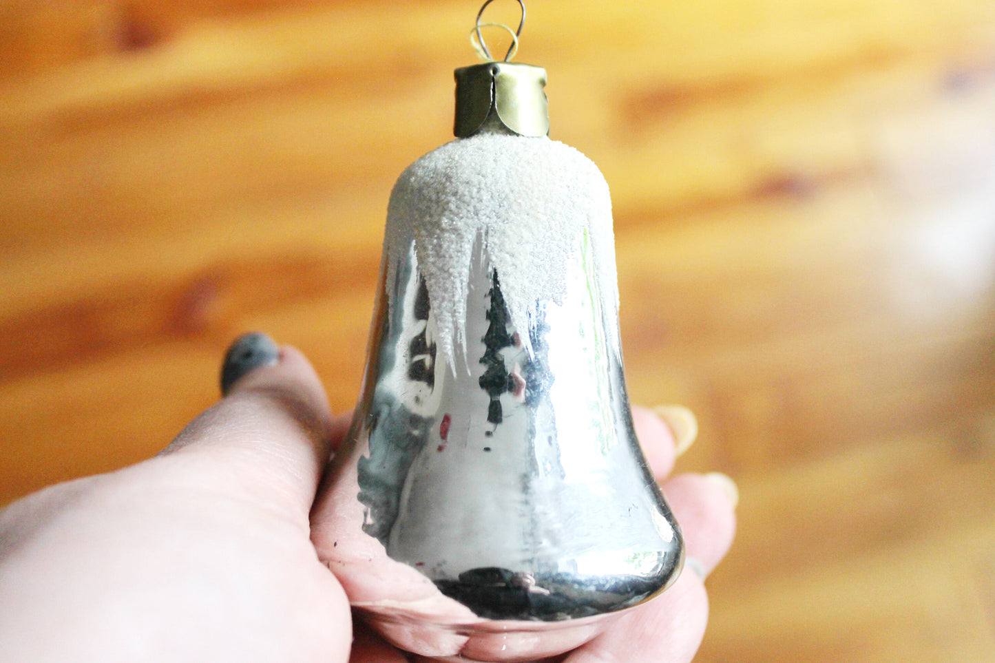 Set of two Pine Cone Christmas tree toy decoration 3.3 inches - Soviet vintage - Christmas - New Year Glass Ornament, Made in USSR - 1970s