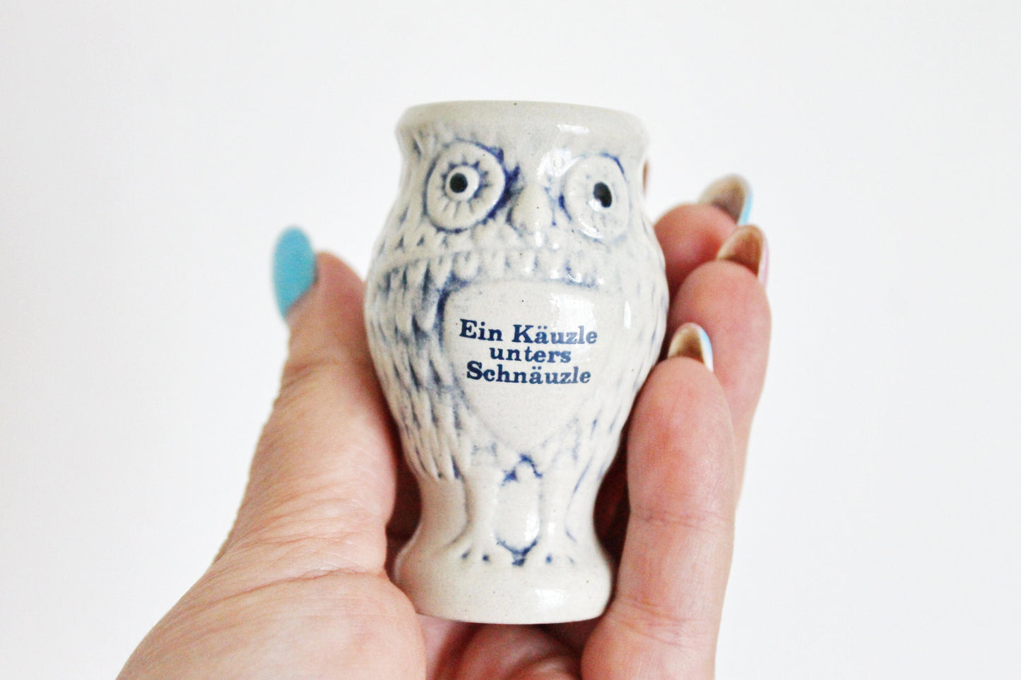 Vintage porcelain small OWL vase 2.8 inches - made in Germany - mini vase - cute vintage mini vase - 1970s