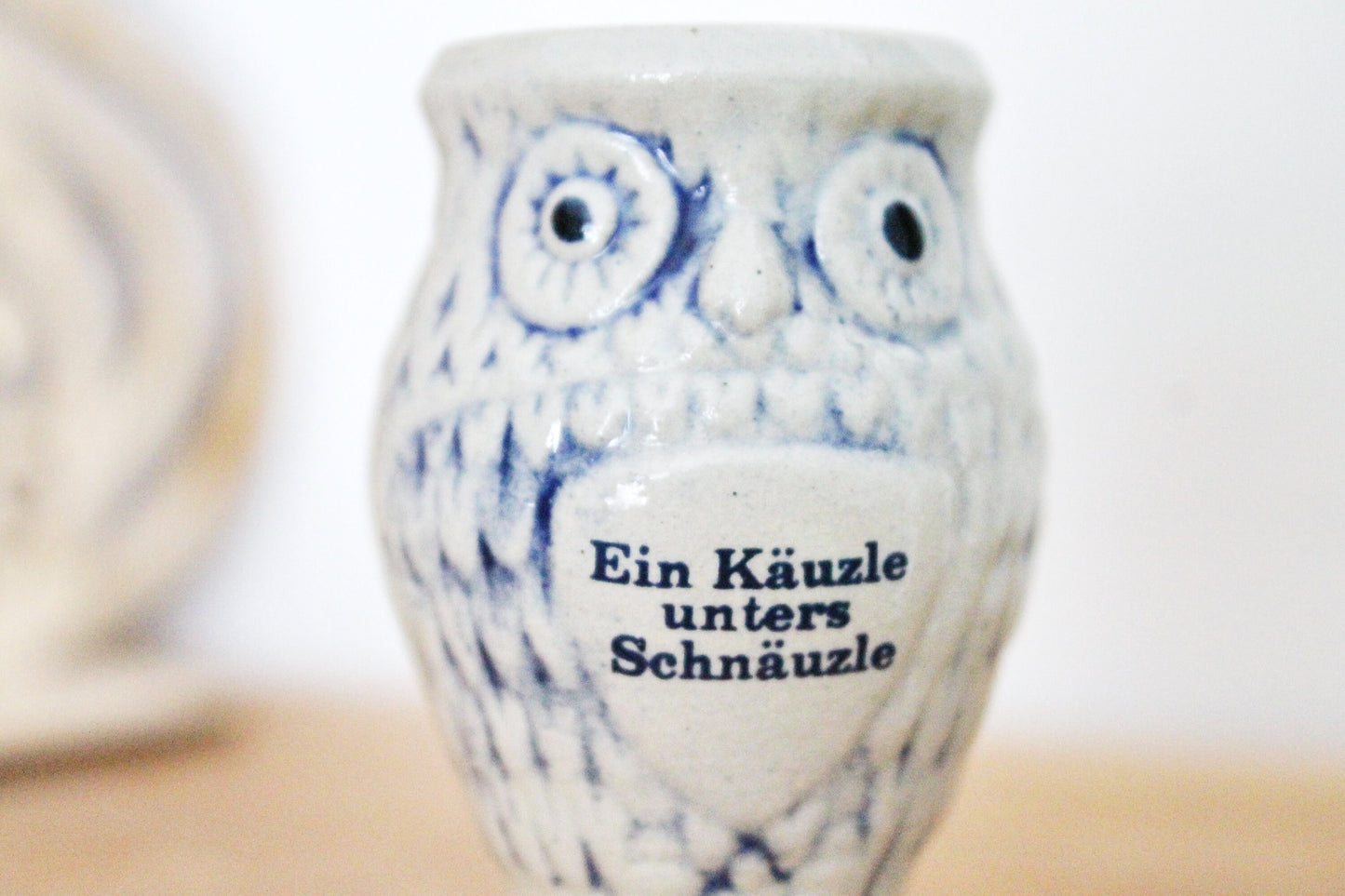 Vintage porcelain small OWL vase 2.8 inches - made in Germany - mini vase - cute vintage mini vase - 1970s