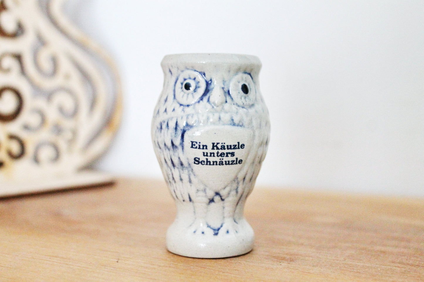Vintage porcelain small OWL vase 2.8 inches - made in Germany - mini vase - cute vintage mini vase - 1970s