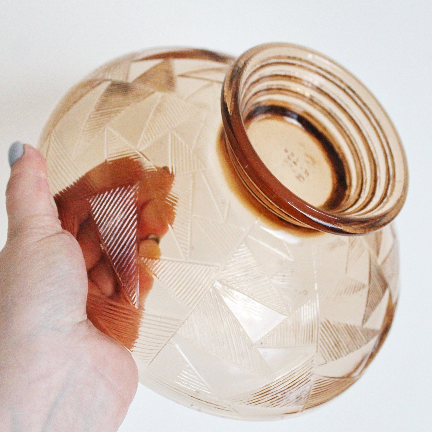 Vintage brown candy/fruit Glass bowl - 9 inches - Vase for candies - Tableware USSR kitchen - 1960s