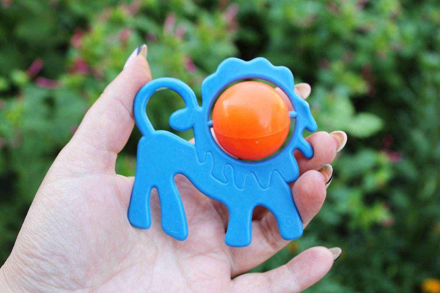 Soviet vintage baby rattle - Lion - 3.3 inches - soviet toy - vintage toy - vintage rattle - Soviet Union toy - USSR rattle - 1970s