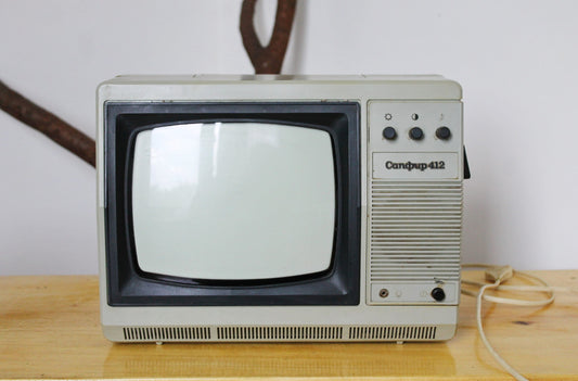 Soviet vintage small TV Saphire 412 - 12.6 inches- television set - made in USSR - working vintage TV - 1979