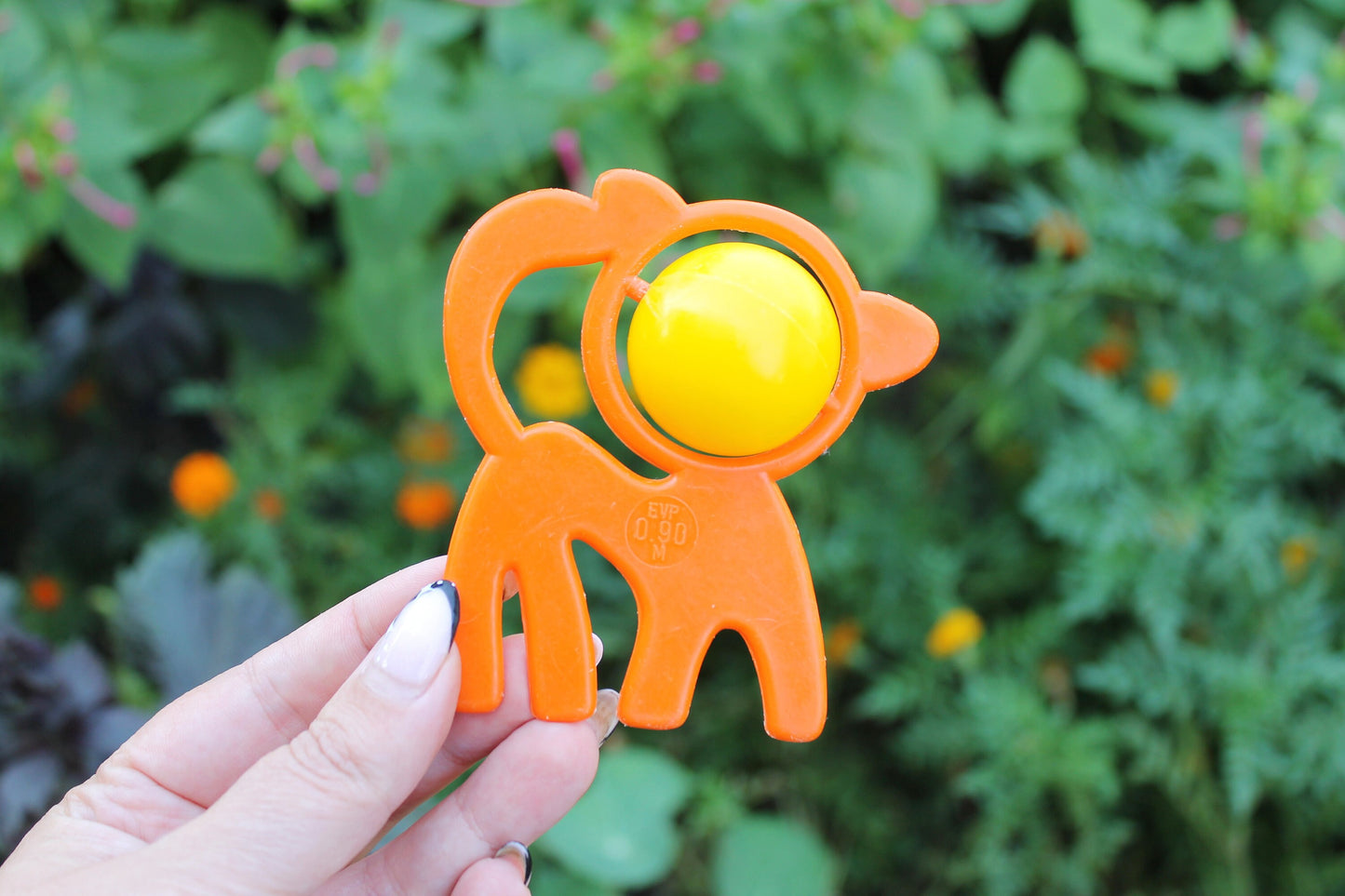 Soviet vintage baby rattle - Cat - 3.8 inches - soviet toy - vintage toy - vintage rattle - Soviet Union toy - USSR rattle - 1970s