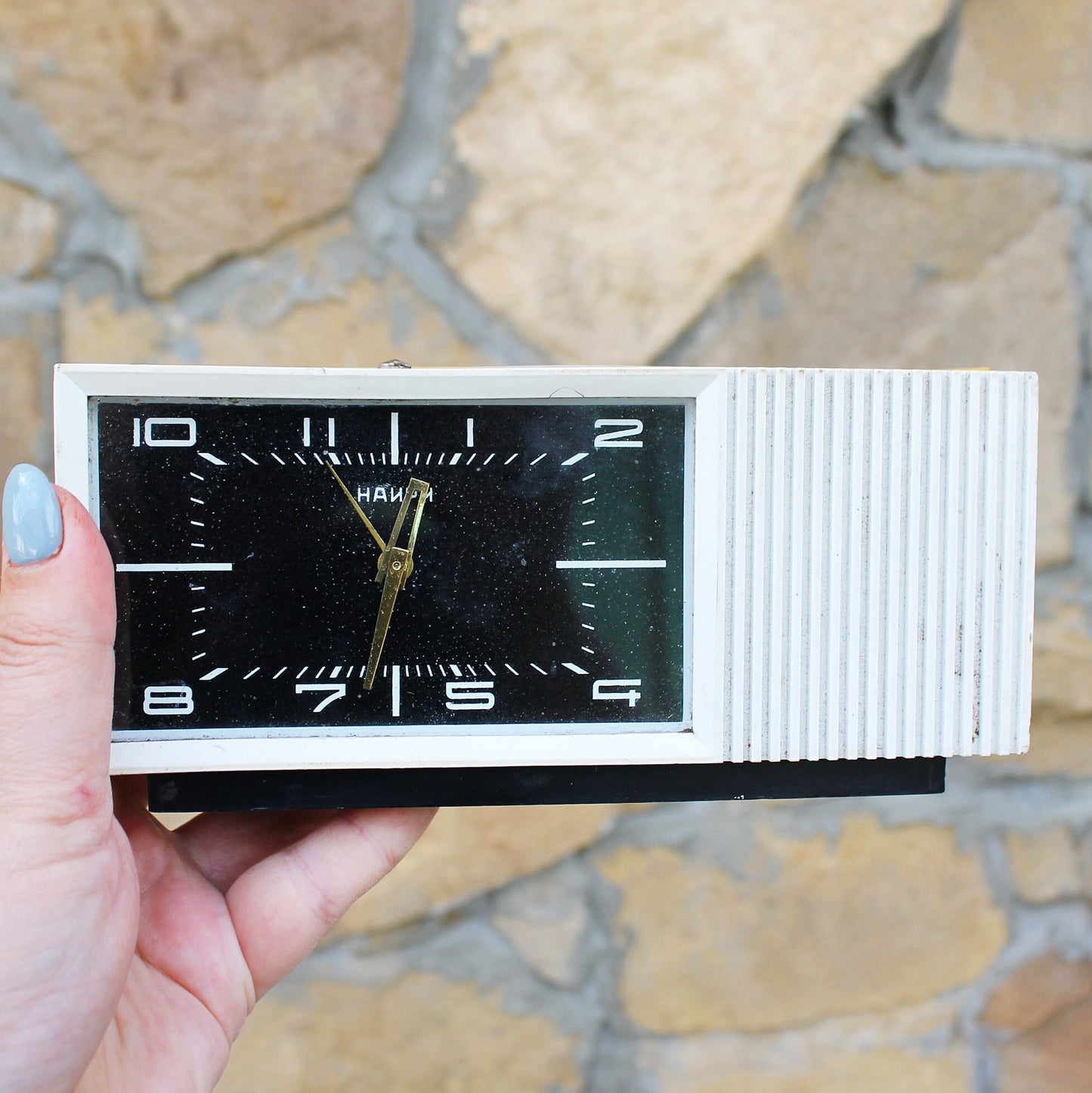 Musical Alarm Clock - Melody Clock - Rare Soviet Clock - Shelf Clock - Vintage Mechanical Desk Clock - 1970s