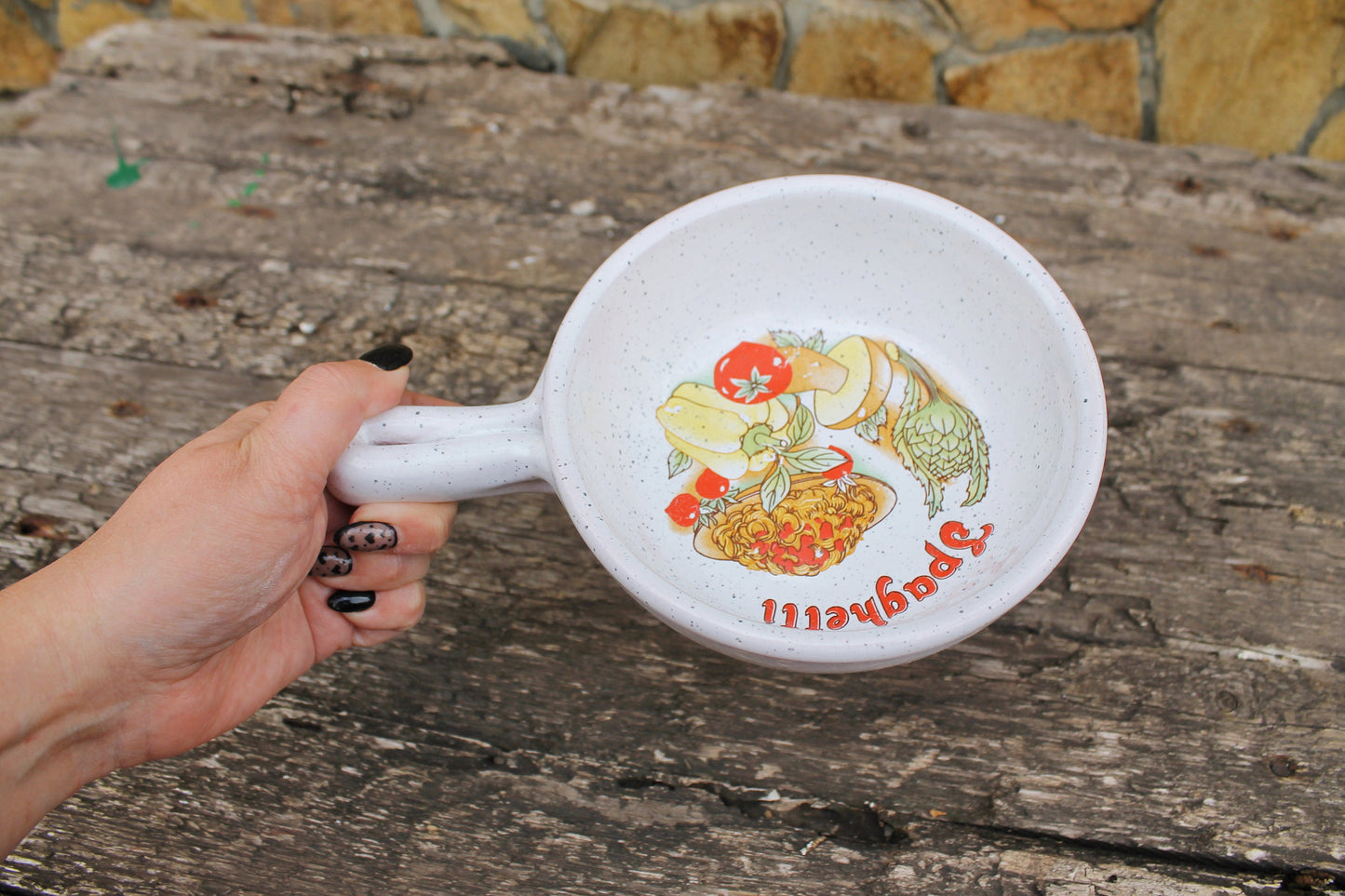 Beautiful ceramic vintage frying pan - made in Germany - 1970-1980s