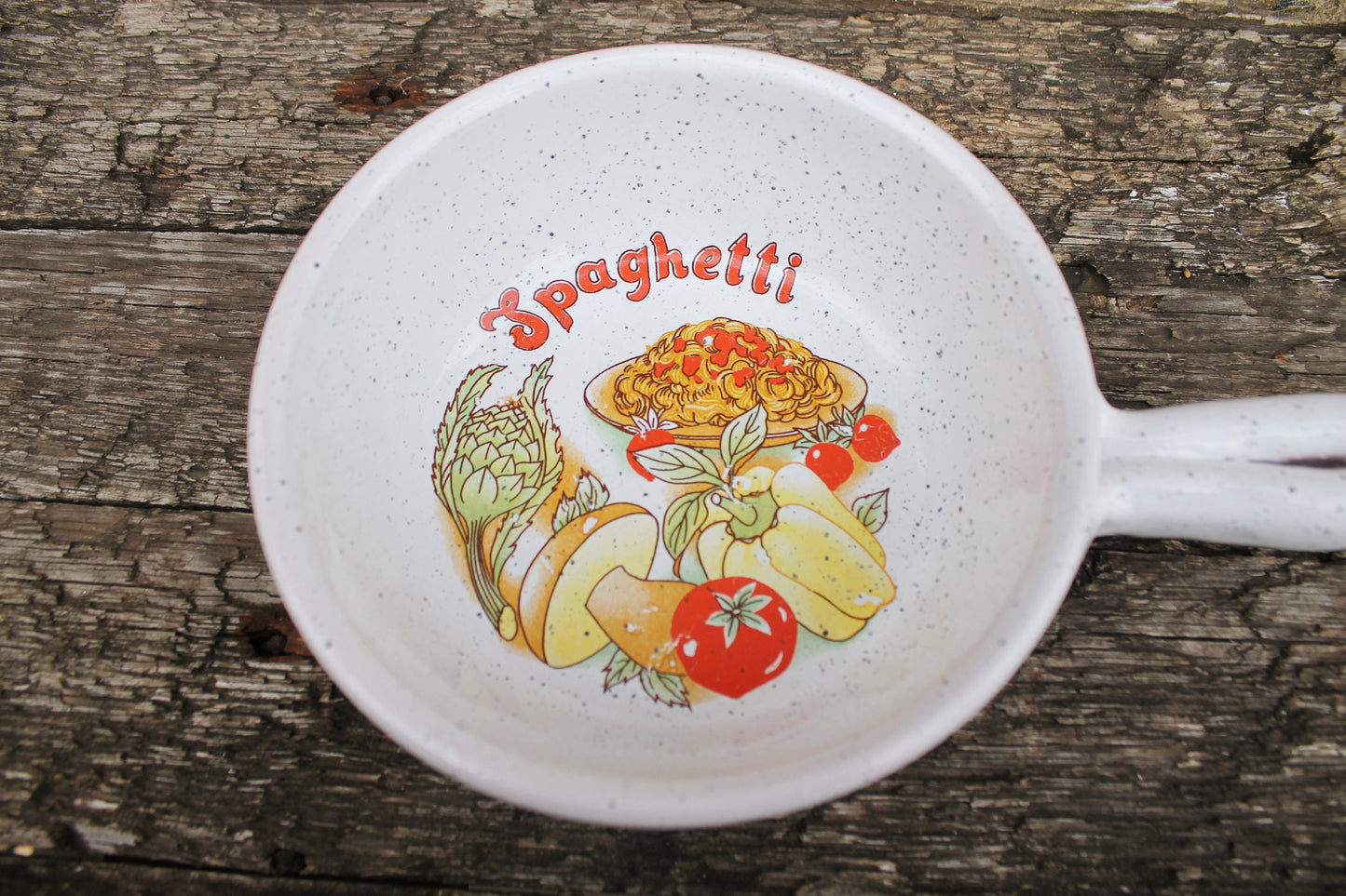 Beautiful ceramic vintage frying pan - made in Germany - 1970-1980s