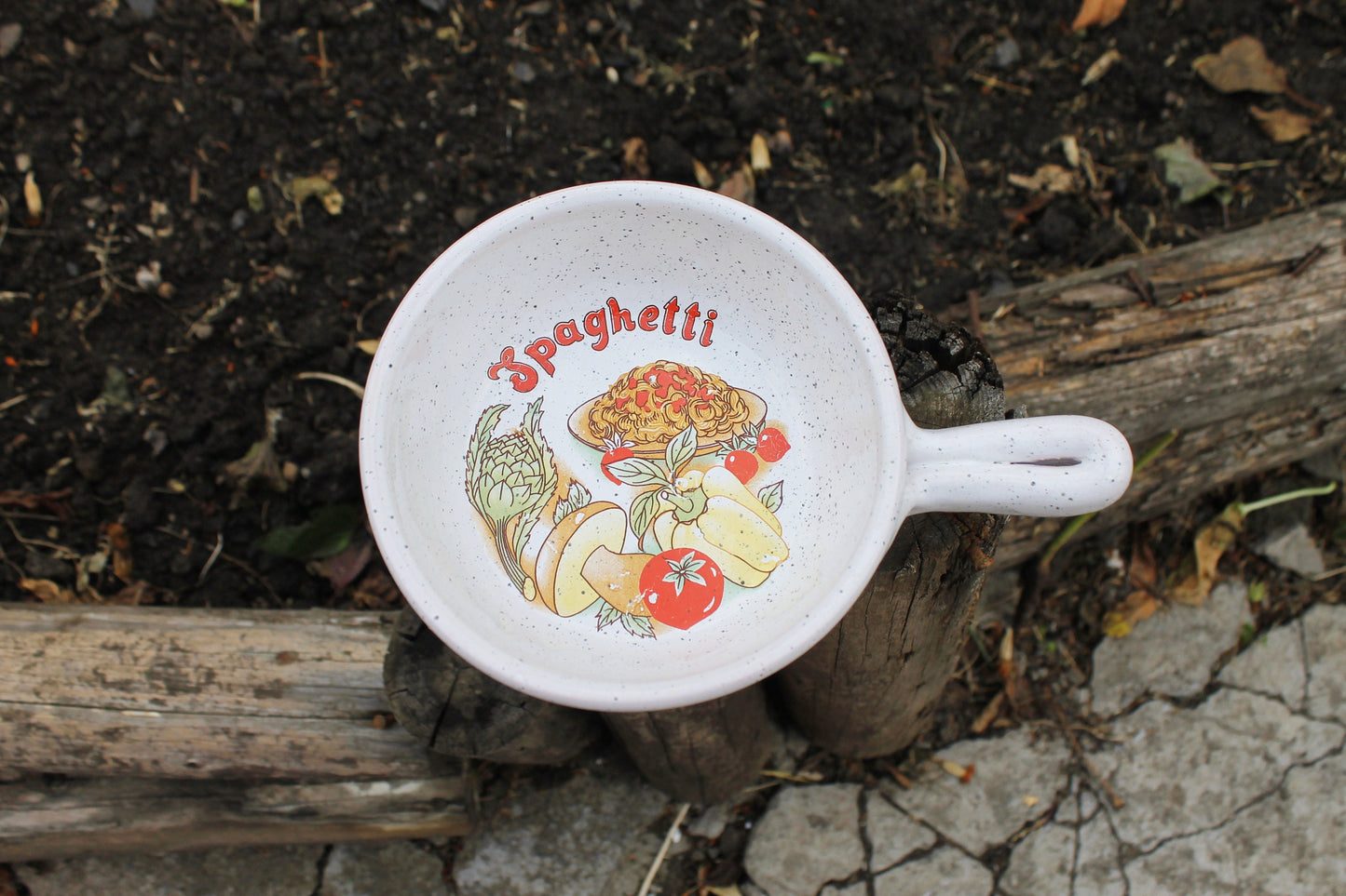 Beautiful ceramic vintage frying pan - made in Germany - 1970-1980s