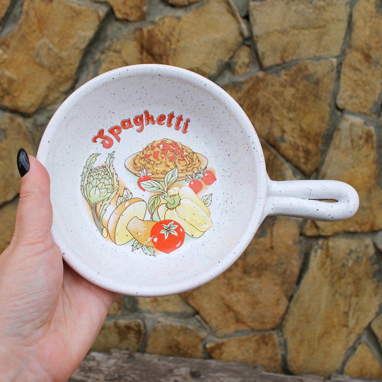 Beautiful ceramic vintage frying pan - made in Germany - 1970-1980s