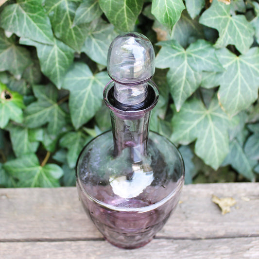 Vintage glass purple bottle - USSR vase - USSR Carafe - Soviet Glass Wine Bottle - Soviet Whiskey Carafe - 1970s