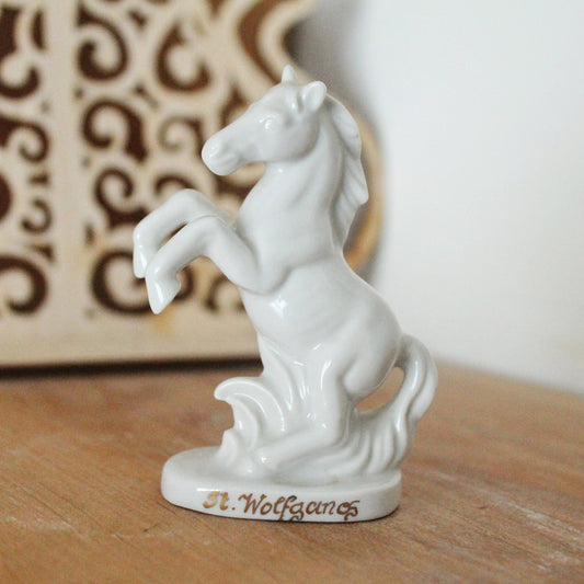 Vintage White horse St Wolfgang Porcelain Figurine 3.5 inches - Austria - 1980s