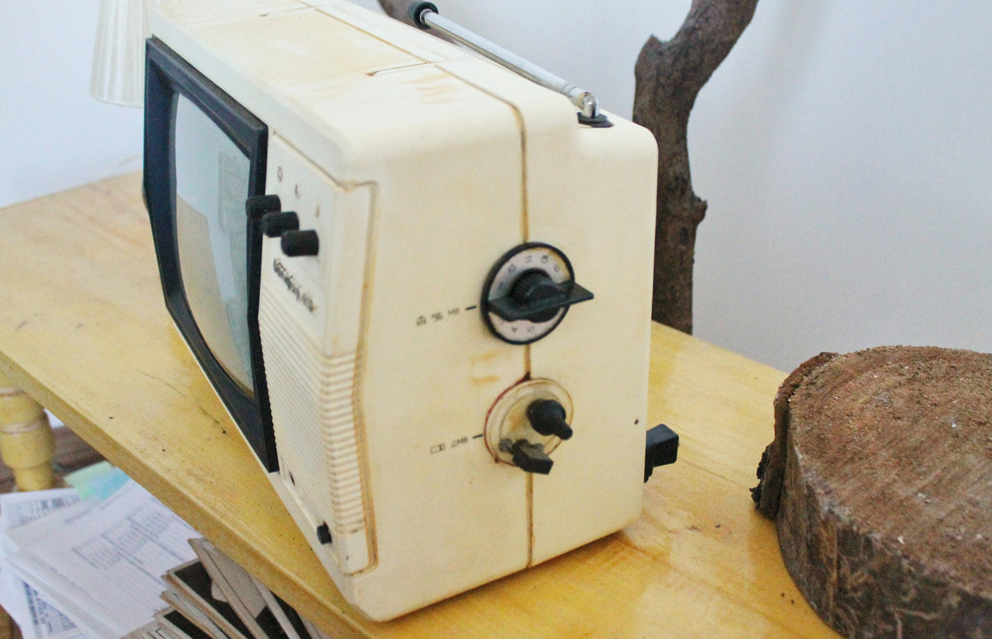 Soviet vintage small TV - television set - made in USSR - working vintage TV - 1985 - Sapphire-412
