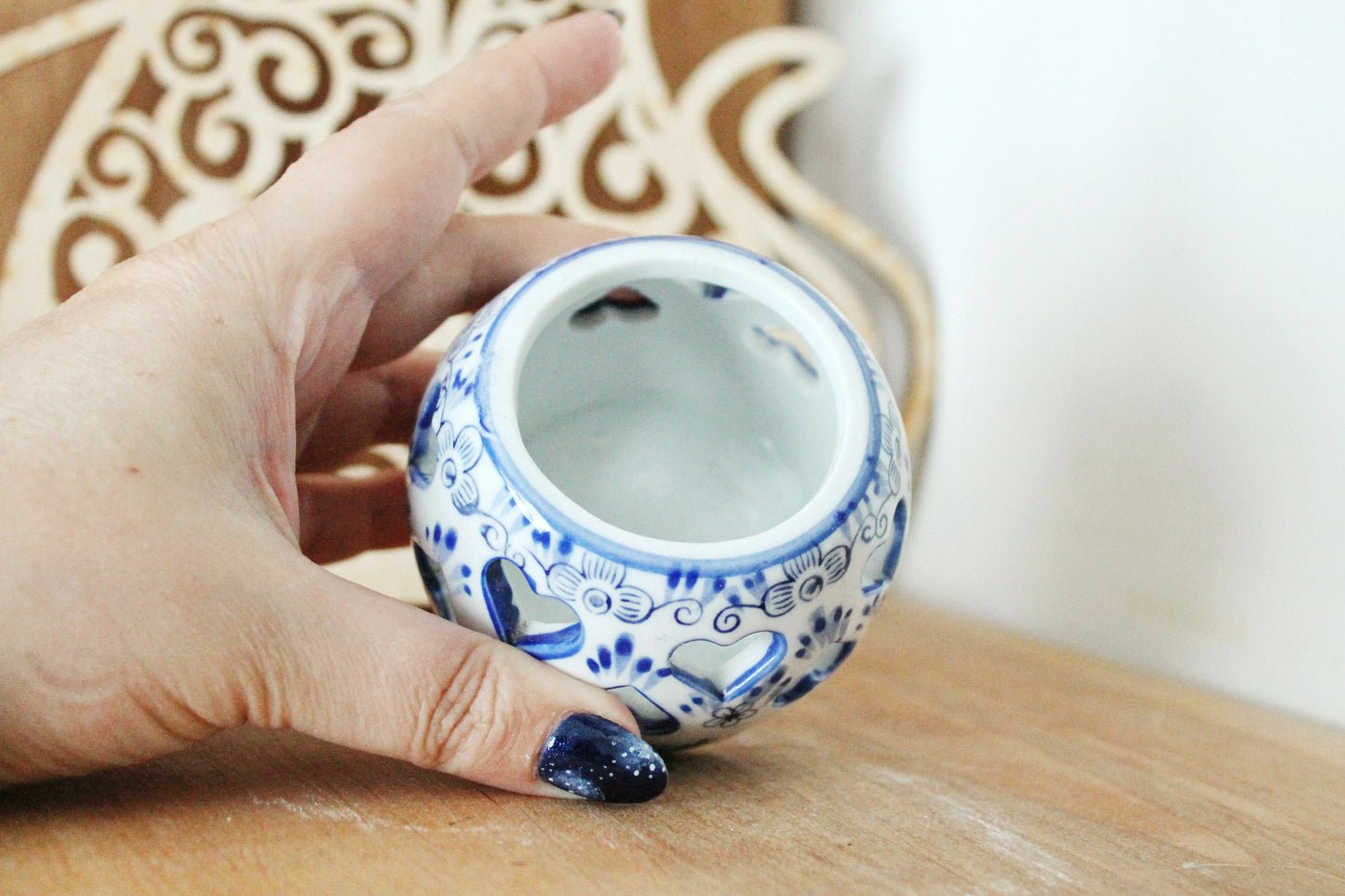 Vintage ceramic small Candle holder - Holland style candle holder - 3.1 inches - Germany vintage - 1980s
