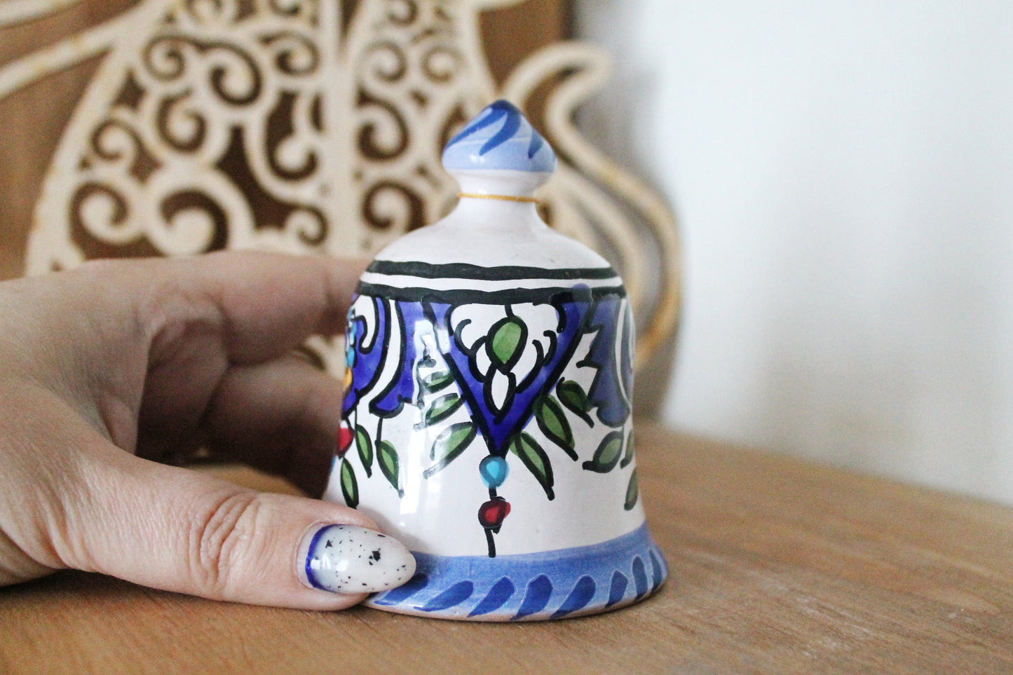 Vintage beautiful ceramic Bell - 3.8 inches - Vintage Souvenir - Germany porcelain