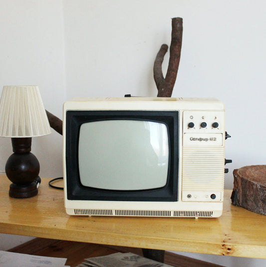 Soviet vintage small TV - television set - made in USSR - working vintage TV - 1985 - Sapphire-412