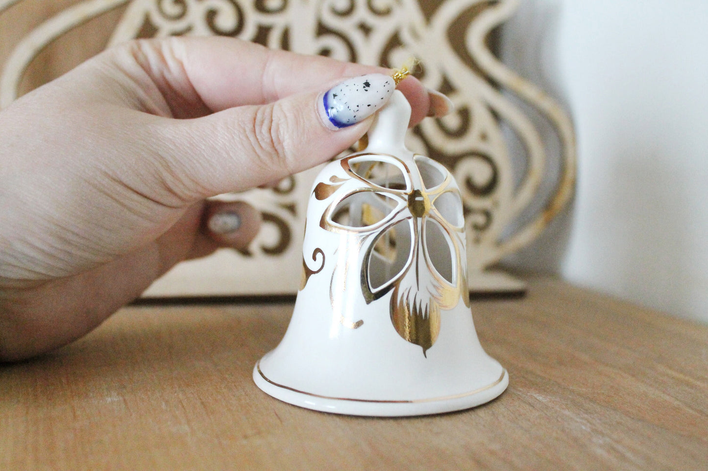 Vintage beautiful ceramic Bell - 3.3 inches - Vintage Souvenir - Germany porcelain