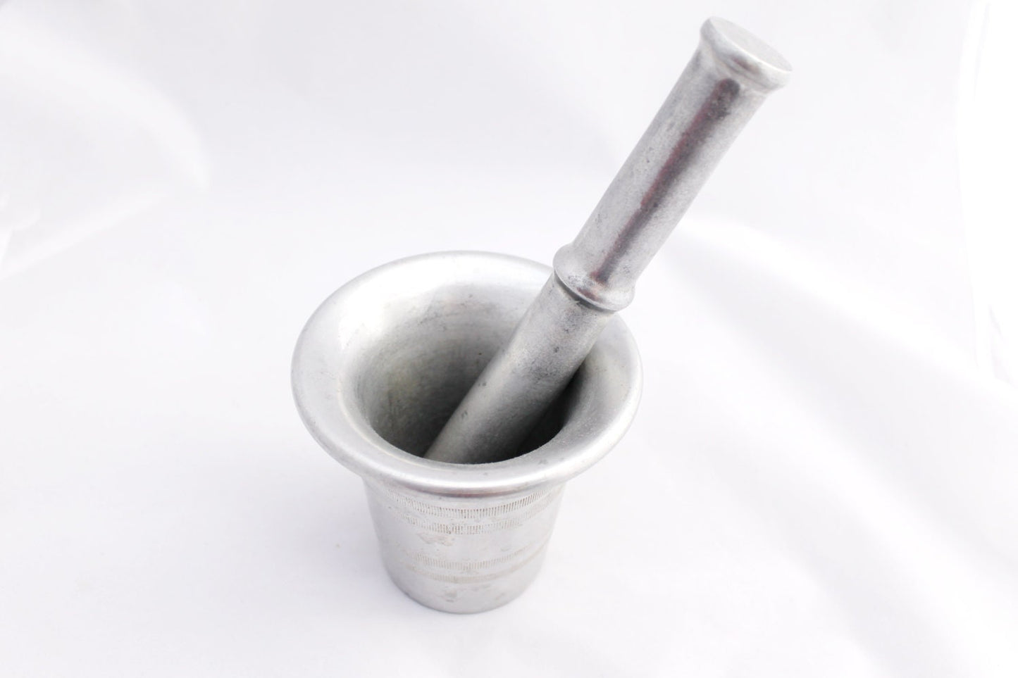 Vintage stainless still Mortar & Pestle - Soviet Union 1970